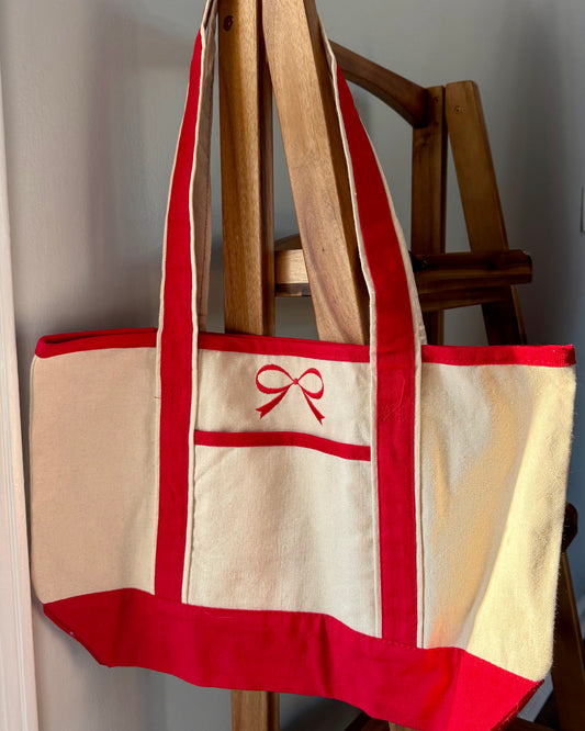 BOW CANVAS TOTE