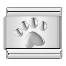 EMBOSSED PAW PRINT ITALIAN CHARM