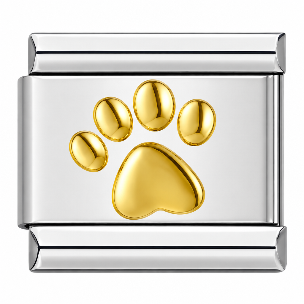 EMBOSSED PAW PRINT ITALIAN CHARM