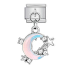 MOON AND STAR PENDANT ITALIAN CHARM