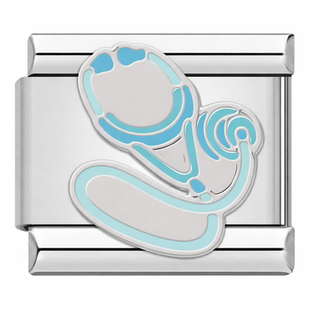 Stethoscope Italian Charm Italian charm bracelet link in stainless steel