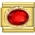 OVAL GEMSTONE ITALIAN CHARM