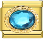 OVAL GEMSTONE ITALIAN CHARM
