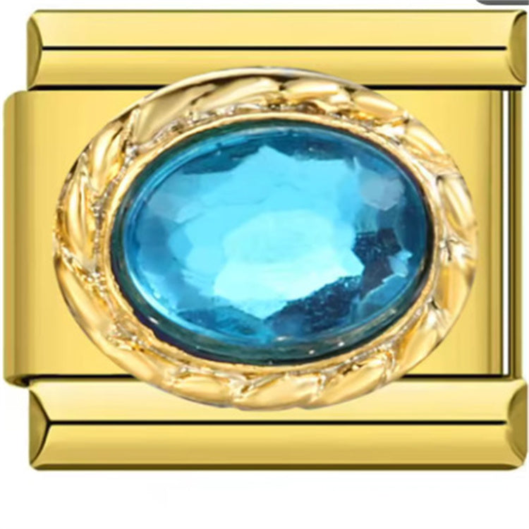 OVAL GEMSTONE ITALIAN CHARM