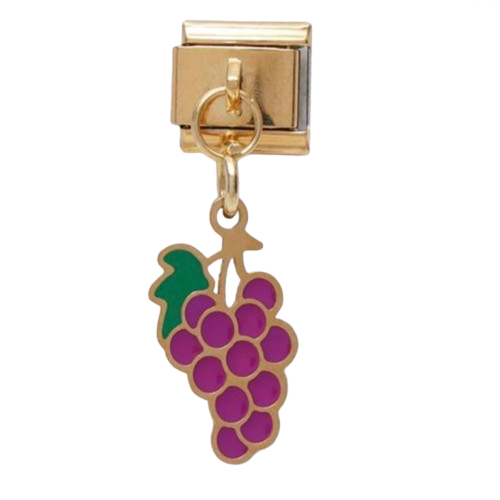 Grape Pendant Italian Charm Italian charm bracelet link in stainless steel