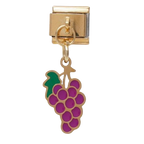 Grape Pendant Italian Charm Italian charm bracelet link in stainless steel