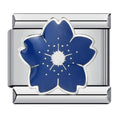 Blue Flower Italian Charm Italian charm bracelet link in stainless steel