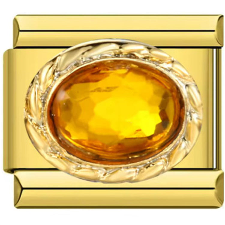 OVAL GEMSTONE ITALIAN CHARM