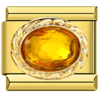 OVAL GEMSTONE ITALIAN CHARM