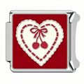 LACE CHERRY HEART ITALIAN CHARM