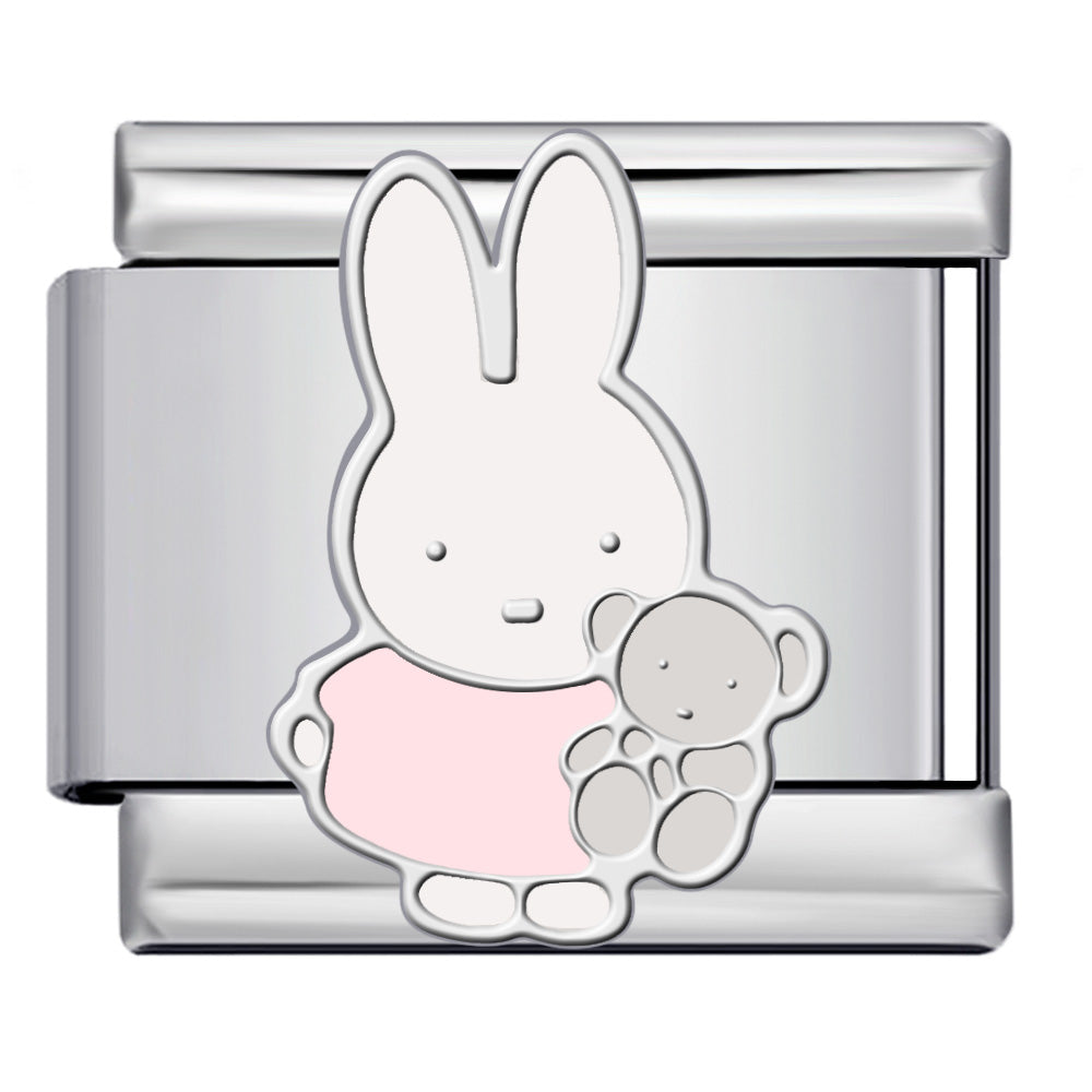 BUNNY WITH PLUSH ITALIAN CHARM