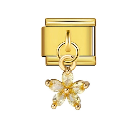 GEM FLOWER PENDANT ITALIAN CHARM