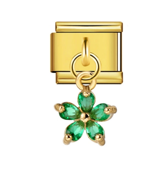 GEM FLOWER PENDANT ITALIAN CHARM