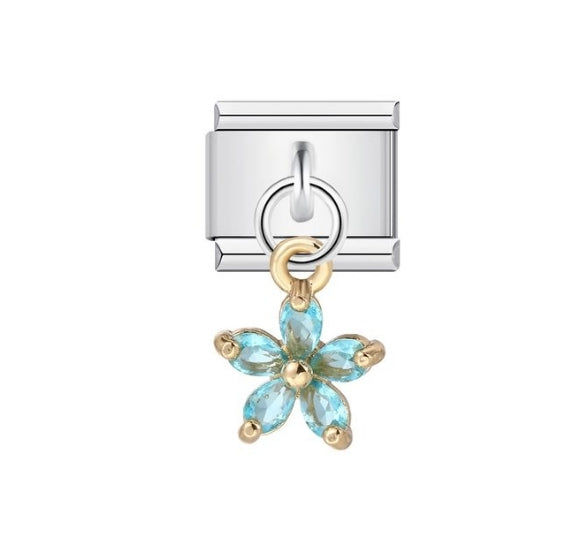 GEM FLOWER PENDANT ITALIAN CHARM