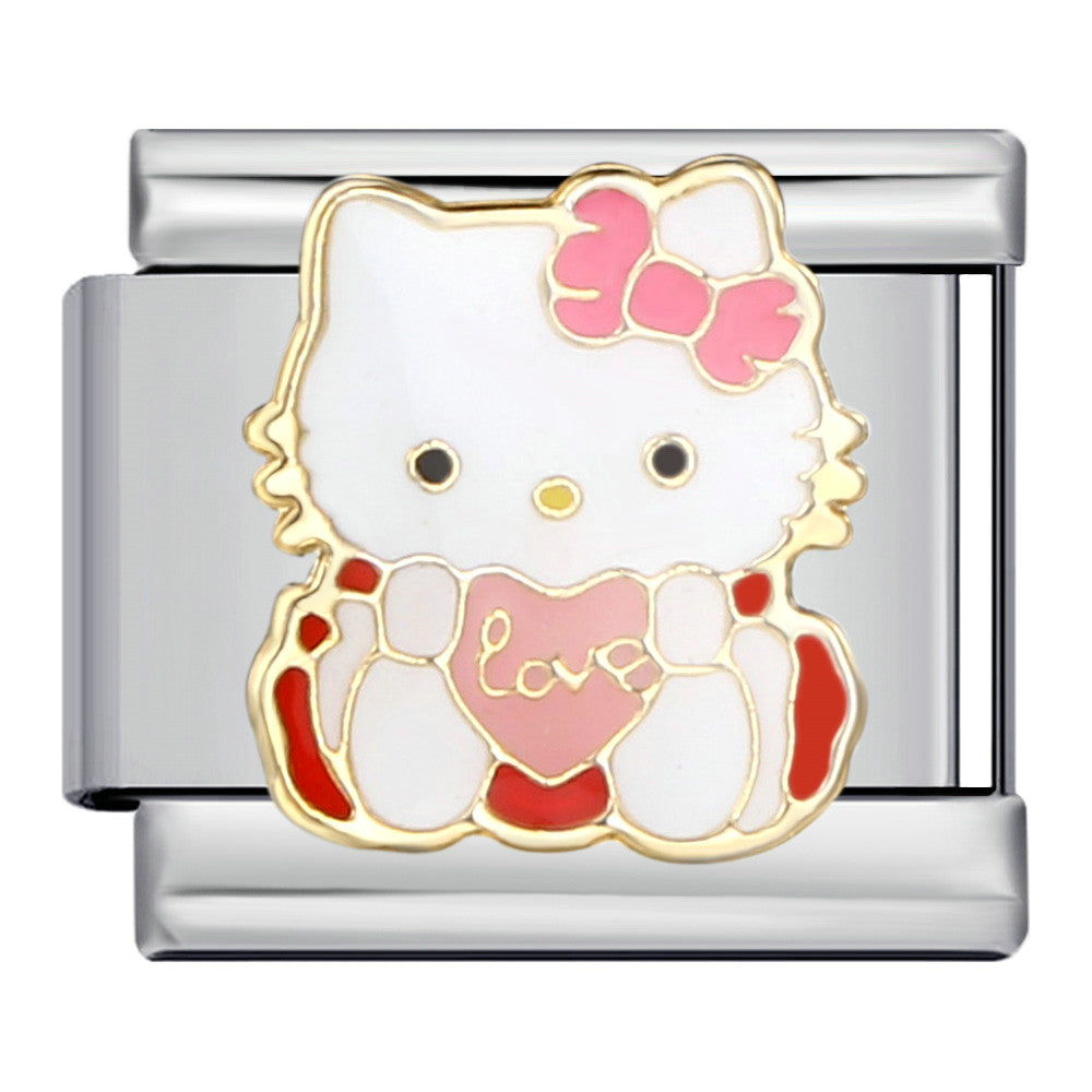 CARTOON LOVE KITTY ITALIAN CHARM
