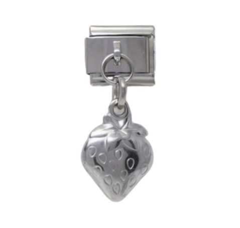 EMBOSSED STRAWBERRY PENDANT ITALIAN CHARM