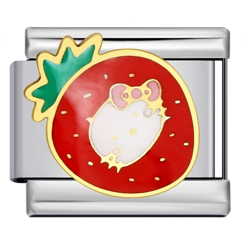 STRAWBERRY KITTY ITALIAN CHARM