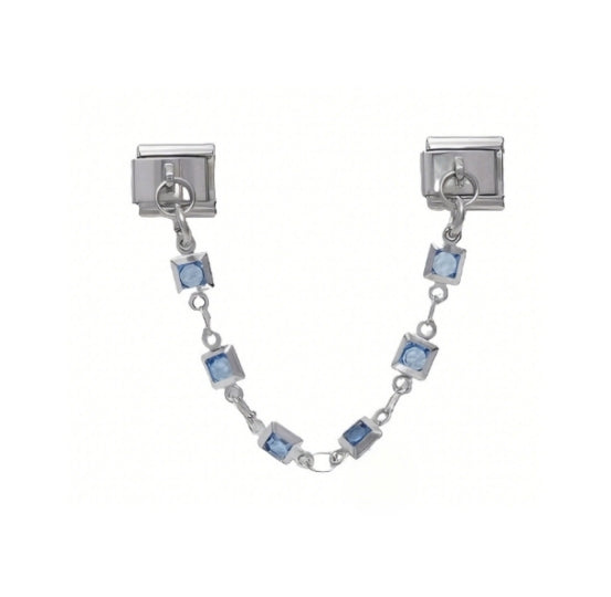 SQUARE GEM CHAIN PENDANT ITALIAN CHARM
