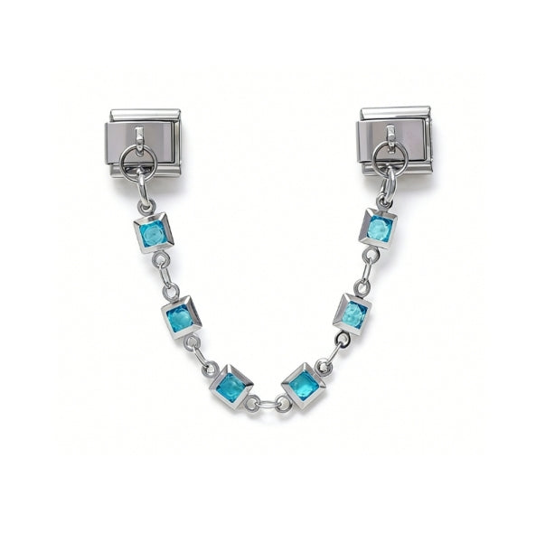SQUARE GEM CHAIN PENDANT ITALIAN CHARM