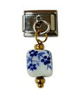 FLORAL PORCELAIN PENDANT ITALIAN CHARM
