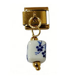 FLORAL PORCELAIN PENDANT ITALIAN CHARM