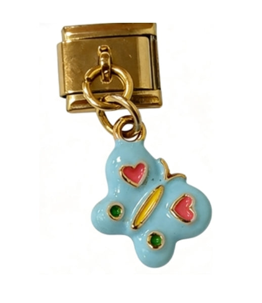 HEART BUTTERFLY PENDANT ITALIAN CHARM