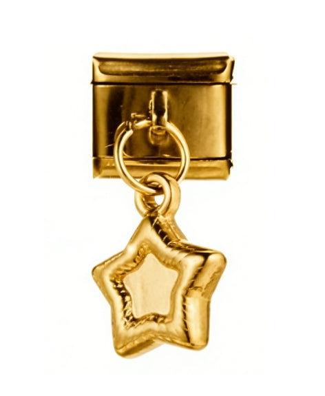 EMBOSSED STAR PENDANT ITALIAN CHARM