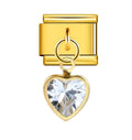 DIAMOND HEART PENDANT ITALIAN CHARM