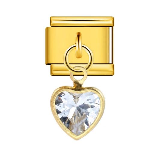 DIAMOND HEART PENDANT ITALIAN CHARM