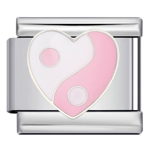 PINK YIN YANG HEART CHARM
