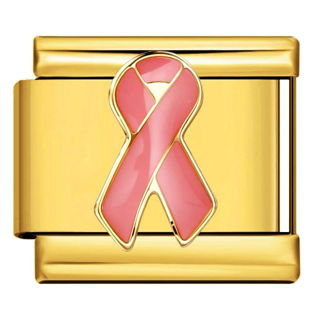 BREAST CANCER RIBBON ITALIAN CHARM
