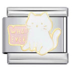 Whatever Cat Italian Charm Italian charm bracelet link in stainless steel