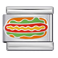 Hot Dog Italian Charm Italian charm bracelet link in stainless steel