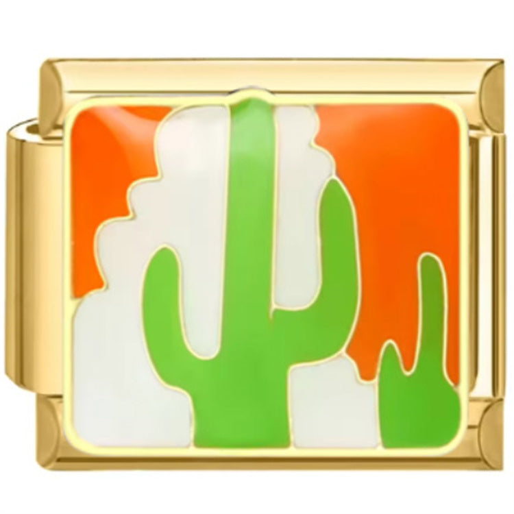 Cactus Italian Charm Italian charm bracelet link in stainless steel