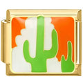 Cactus Italian Charm Italian charm bracelet link in stainless steel