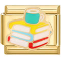 Book Stack Italian Charm Italian charm bracelet link in stainless steel