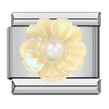 Yellow 3D Flower Italian Charm Italian charm bracelet link in stainless steel