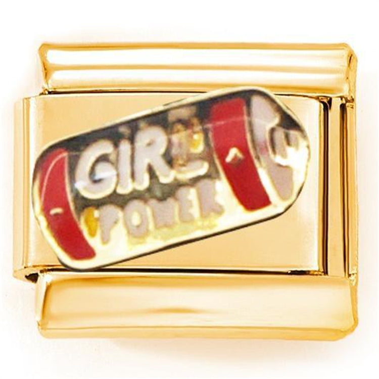 Girl Power Energy Italian Charm Italian charm bracelet link in stainless steel