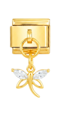 Dragonfly Pendant Italian Charm Italian charm bracelet link in stainless steel