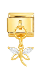 Dragonfly Pendant Italian Charm Italian charm bracelet link in stainless steel