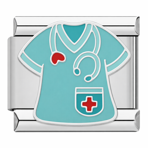 Medical Scrubs Italian Charm Italian charm bracelet link in stainless steel