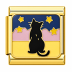 NIGHT SKY CAT ITALIAN CHARM