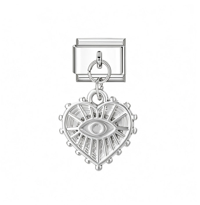 EVIL EYE HEART PENDANT ITALIAN CHARM