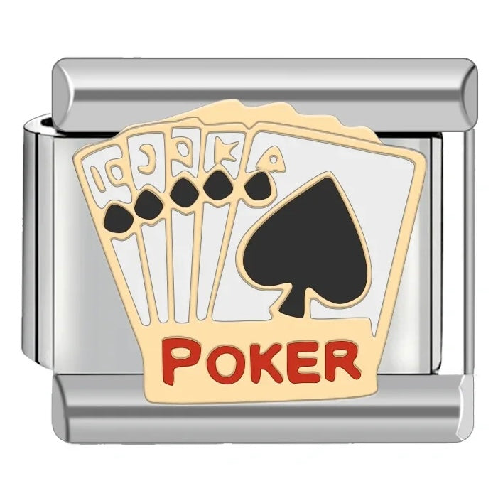 Poker Italian Charm Italian charm bracelet link in stainless steel