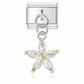 Flower Pendant Italian Charm Italian charm bracelet link in stainless steel