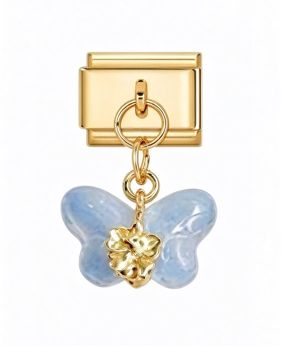 TRANSLUCENT BUTTERFLY PENDANT ITALIAN CHARM