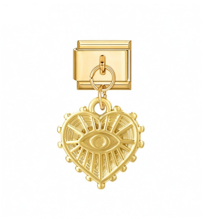 EVIL EYE HEART PENDANT ITALIAN CHARM
