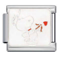 Cupid Snoopy Italian Charm Italian charm bracelet link in stainless steel