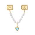PEARL HEART CHAIN PENDANT ITALIAN CHARM