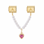 PEARL HEART CHAIN PENDANT ITALIAN CHARM